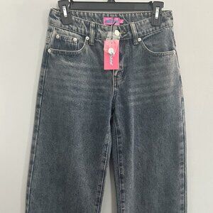 Edikted Leopard Heart Washed Jeans  Size: XS